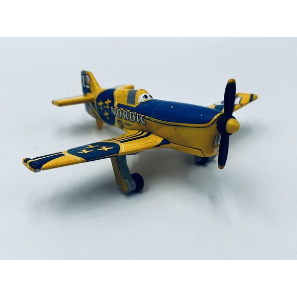 Disney Pixar Planes No.12 NORDIC Metal Toy Diecast Airplane Loose 1:55 Mattel - Picture 4 of 10